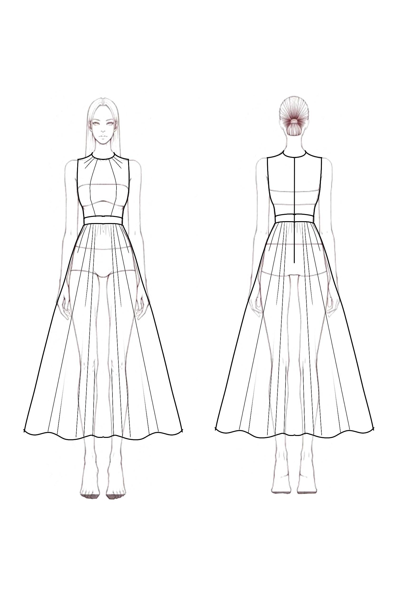 Semi-formal Party Dress White Round Neck Sleeveless A-Line Midi Dress