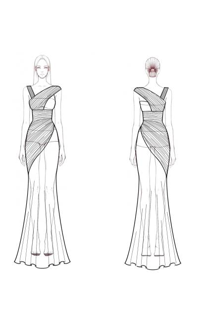Formal Evening Dress Green V-Neck Pleated Mermaid Floor-Length Gown