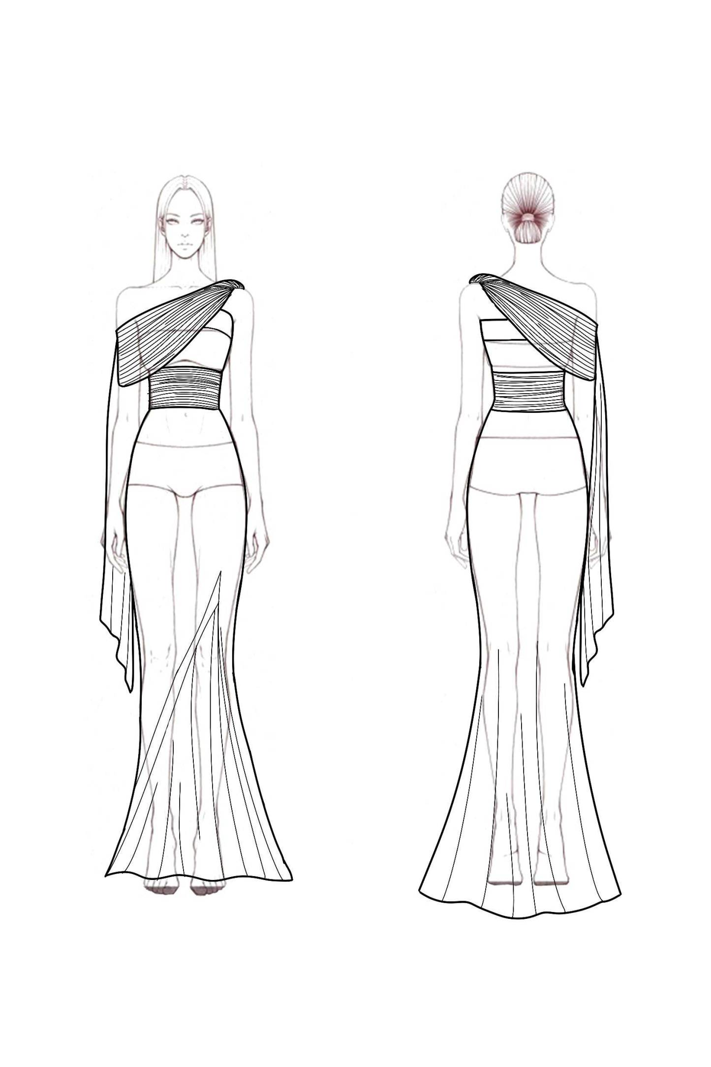 Formal Evening Dress Light Blue One Shoulder Draped Slit Floor Dress