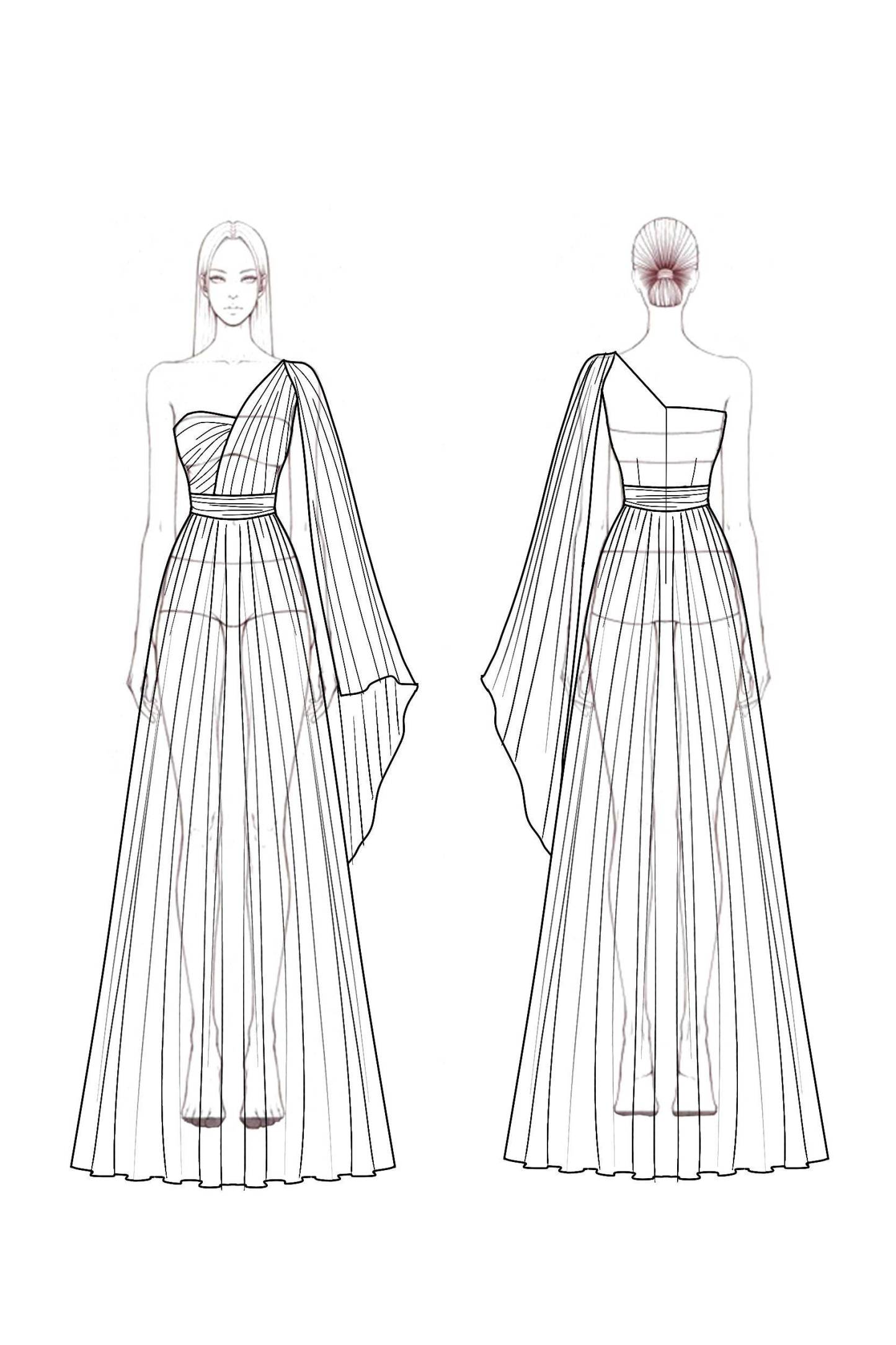 Formal Evening Dress Light Pink One Shoulder Chiffon Pleated Floor Dress