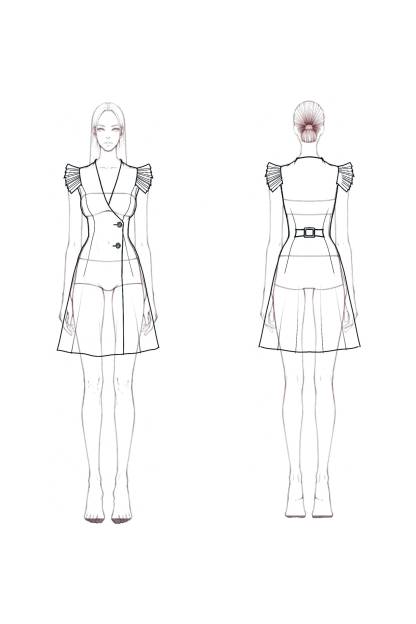 Work Party Dress Yellow Deep V Ruched Sleeve A-Line Mini Dress