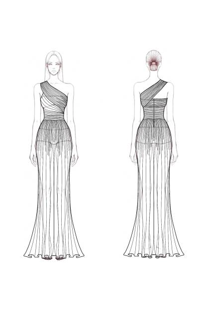 Formal Evening Gown Light Blue One Shoulder Pleated Floor-Length Dress