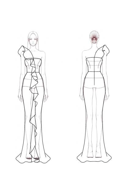 Formal Evening Gown Yellow One Shoulder Ruffle Floor-Length Dress