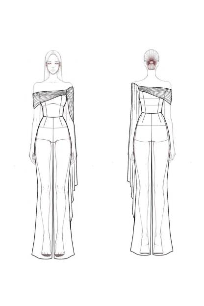 Formal Off-Shoulder White Draped Wide-Leg Jumpsuit