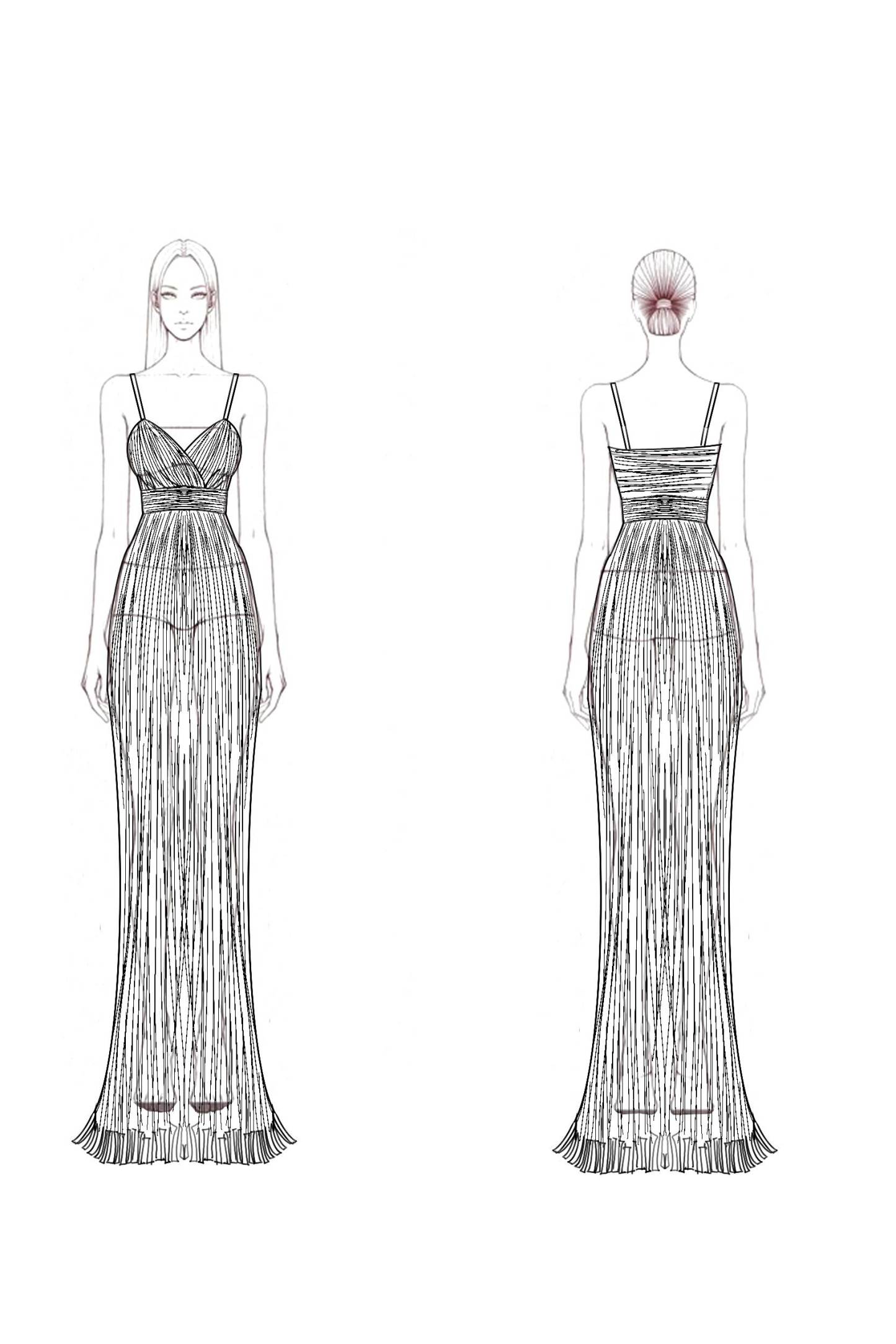 Evening Dress Gold Spaghetti Strap Sequin Bodycon Floor-Length Dress