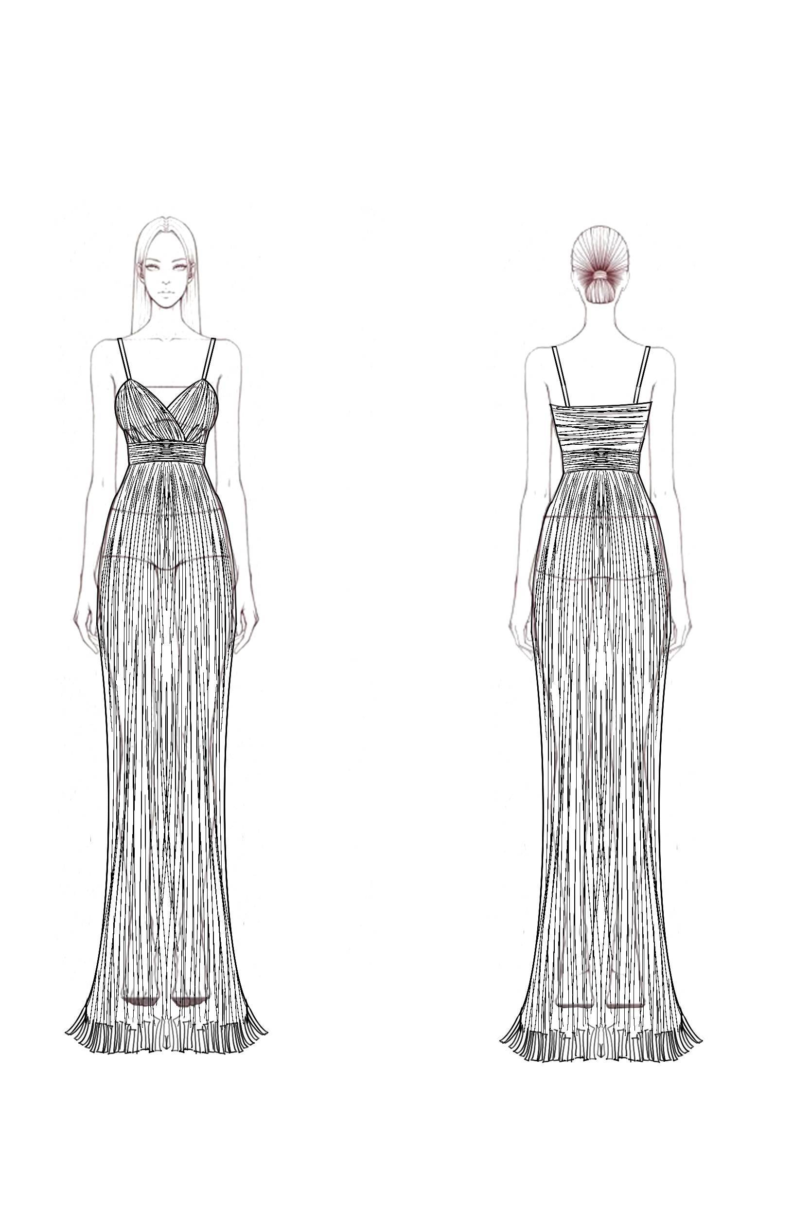 Evening Dress Gold Spaghetti Strap Sequin Bodycon Floor-Length Dress