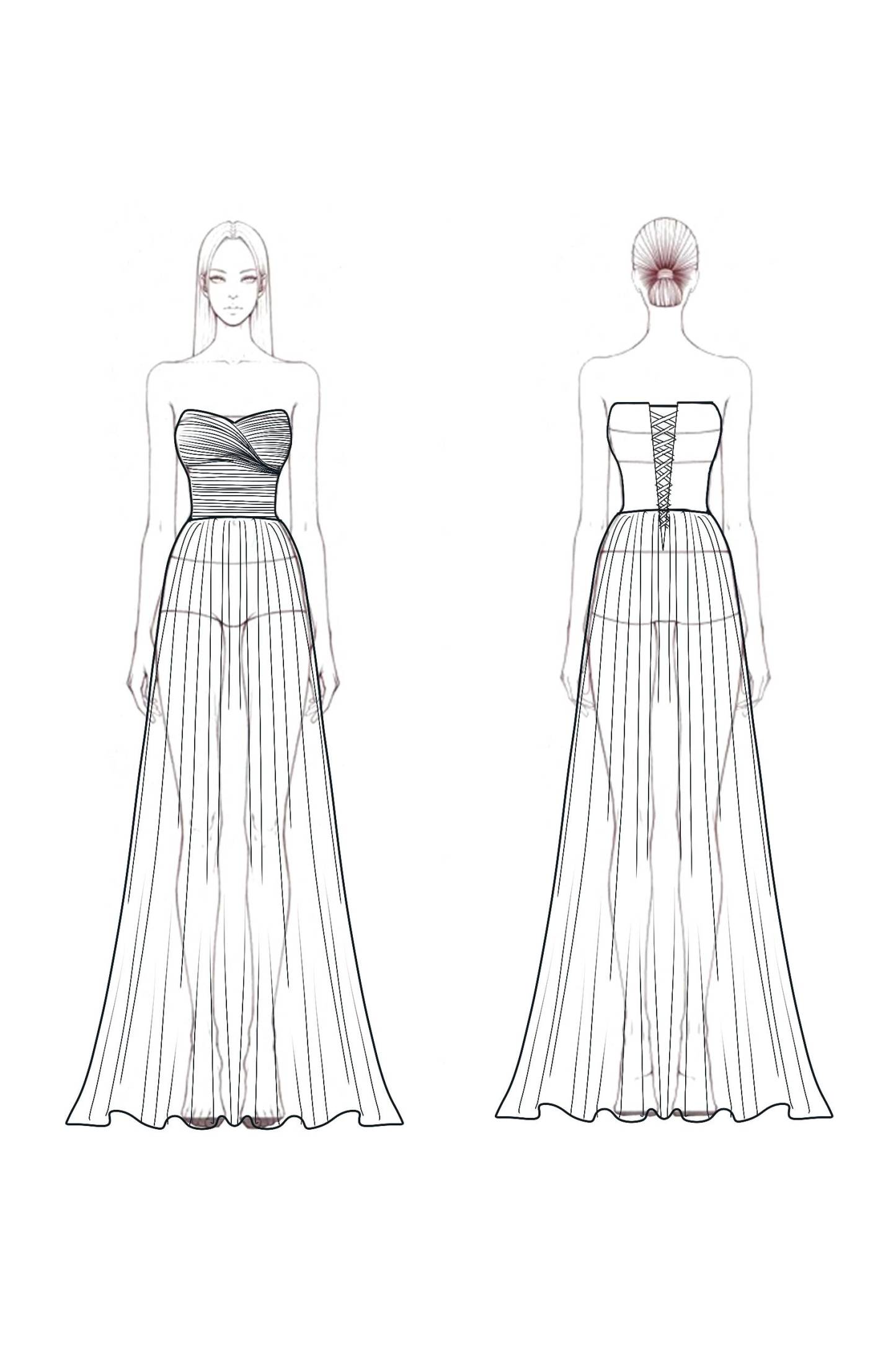 Formal Evening Gown Yellow Strapless Chiffon Floor-Length Dress