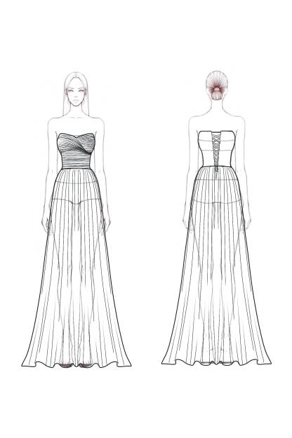 Formal Evening Gown Yellow Strapless Chiffon Floor-Length Dress