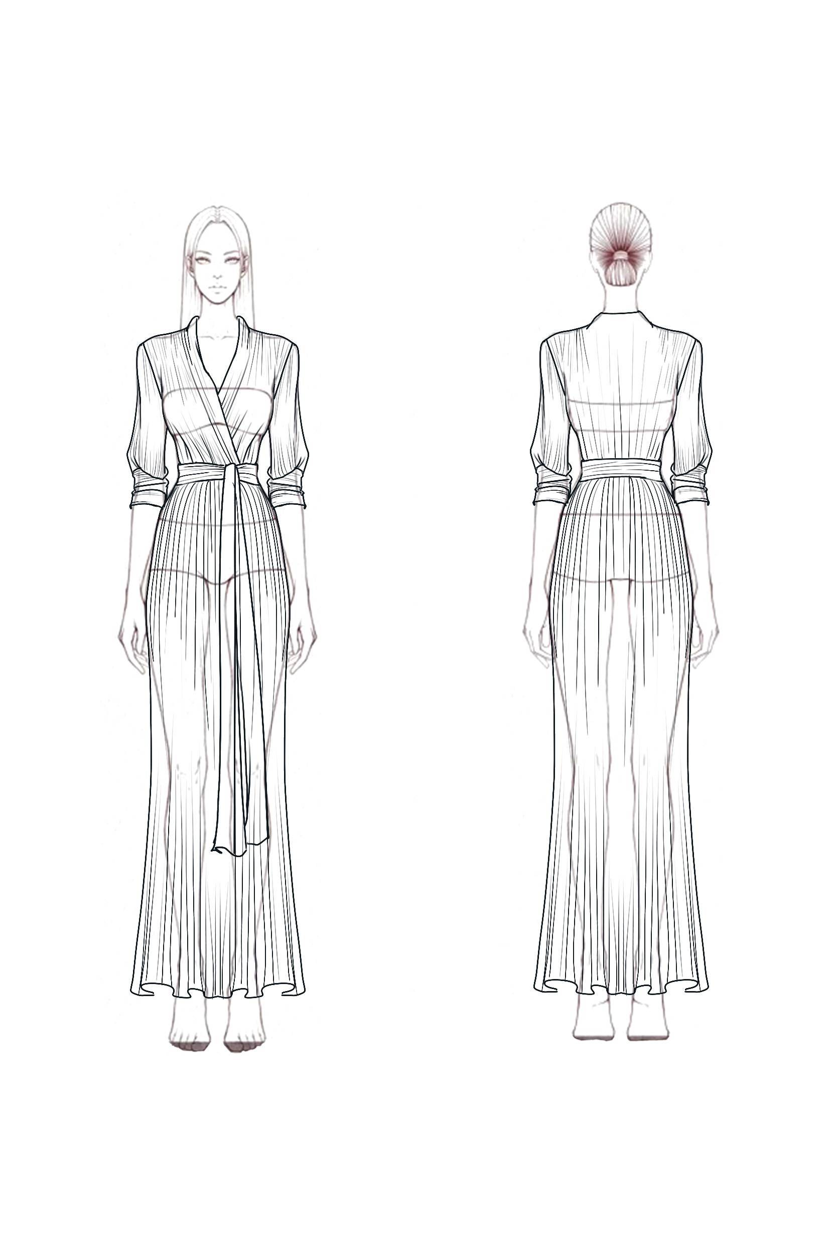 Casual Vacation Linen Dress White Long Sleeve Tie Waist Maxi Dress