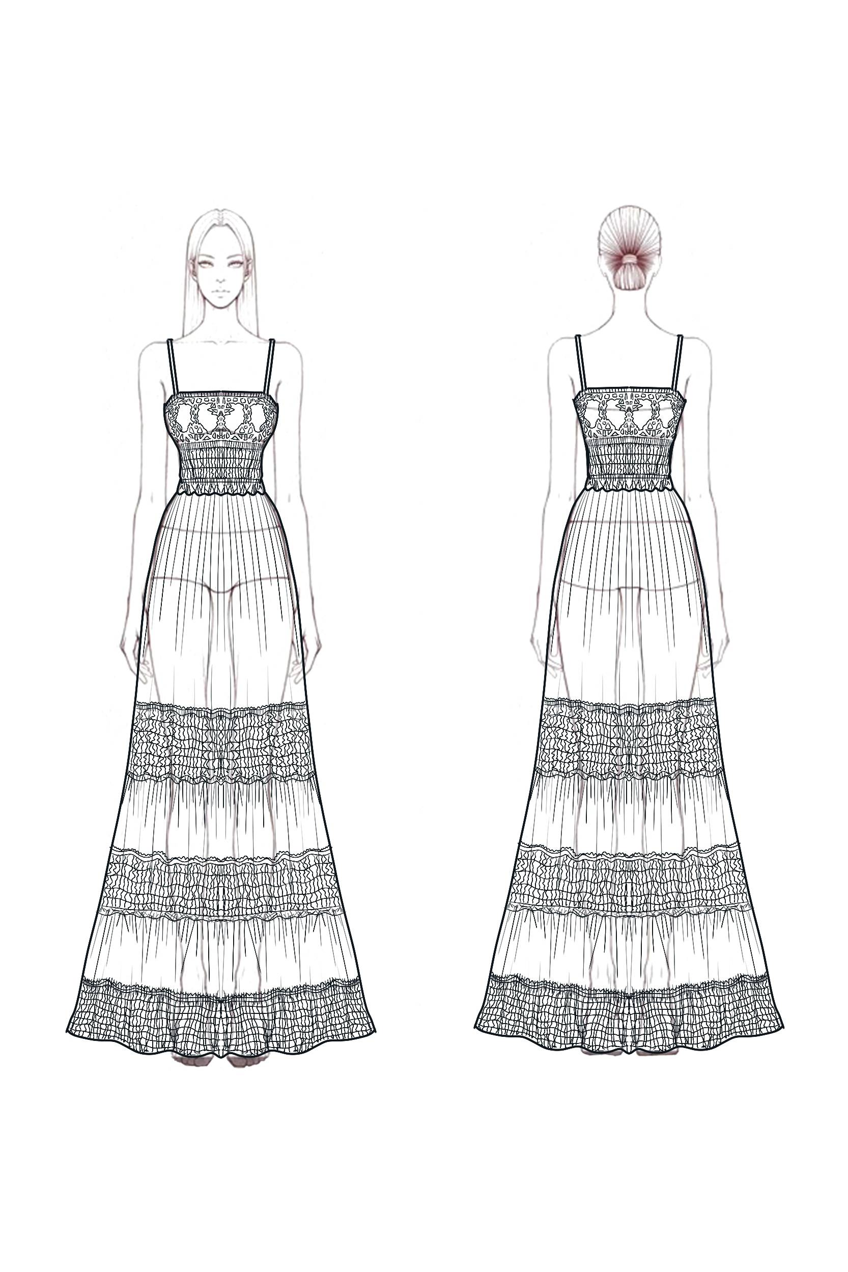 Bohemian Vintage Dress Green Spaghetti Strap Floor-Length Dress