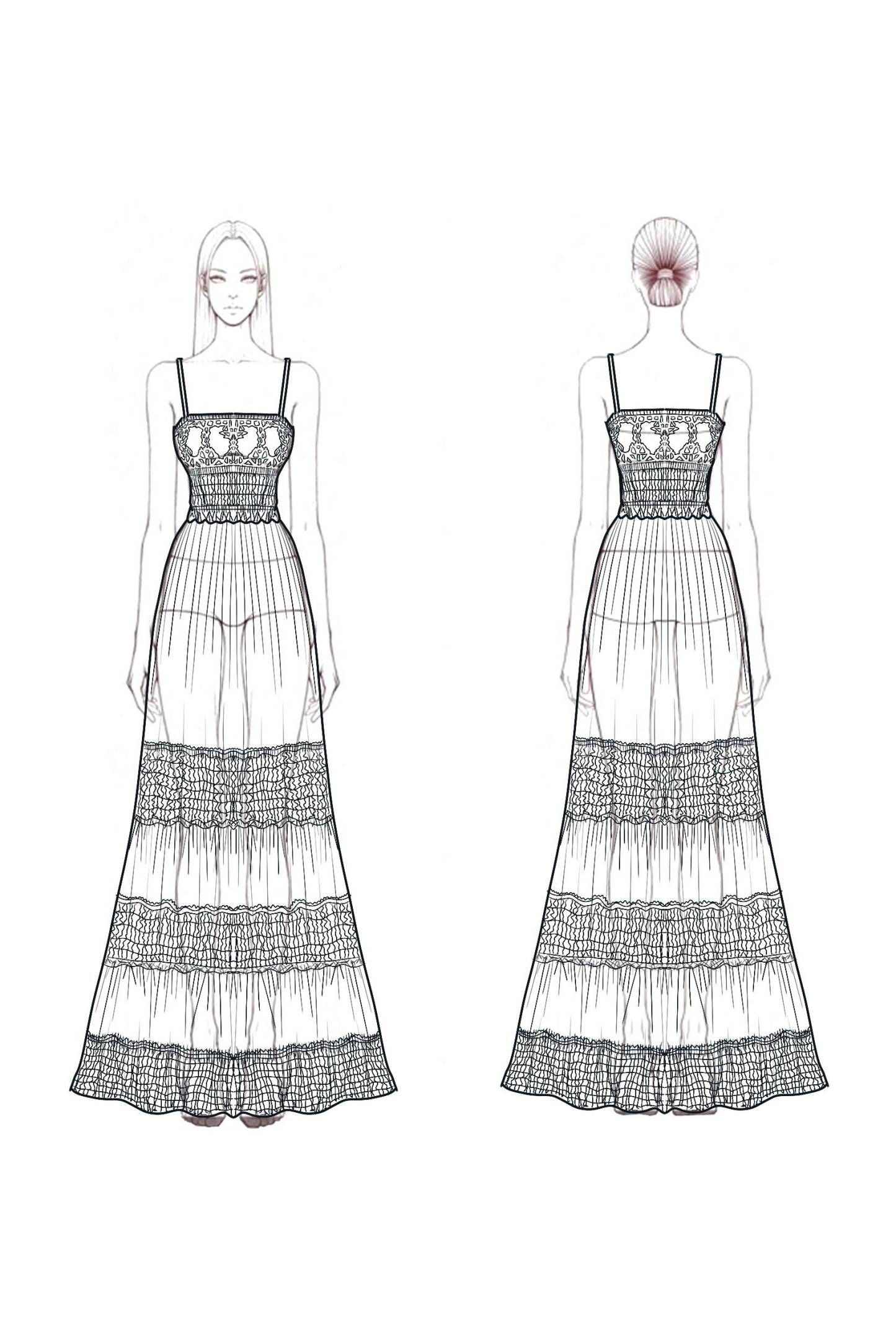 Bohemian Vintage Dress Green Spaghetti Strap Floor-Length Dress