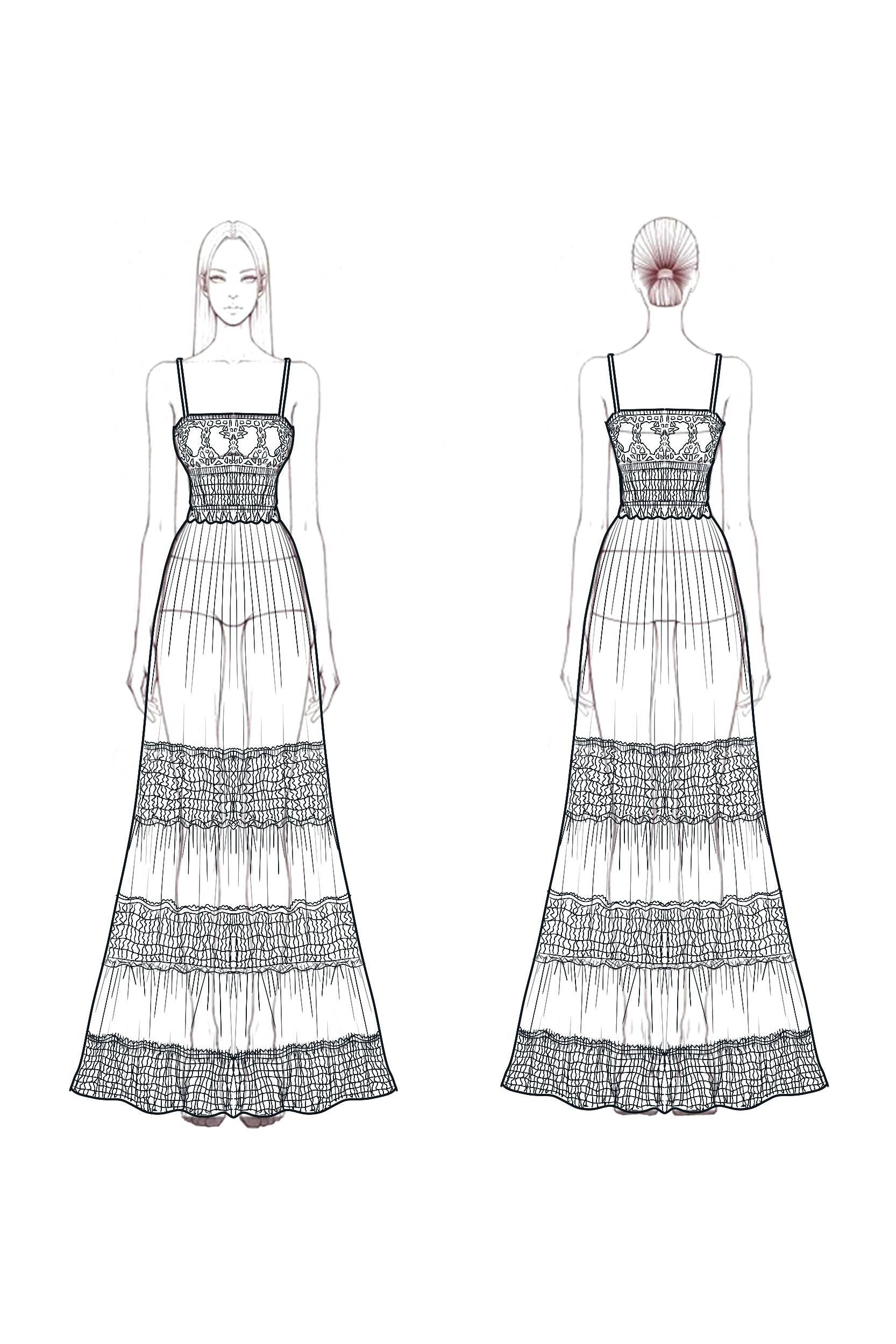 Bohemian Vintage Dress Green Spaghetti Strap Floor-Length Dress