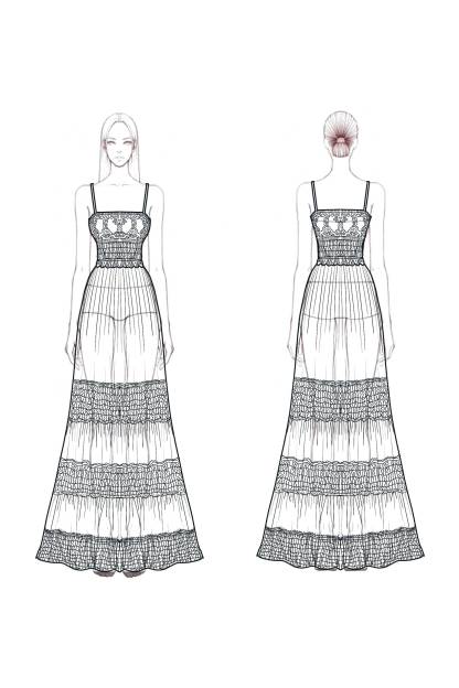 Bohemian Vintage Dress Green Spaghetti Strap Floor-Length Dress