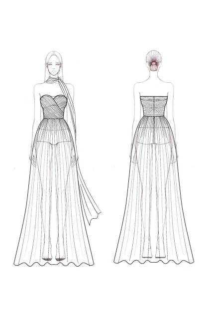 Formal Evening Mesh Dress Pink with Scarf Floor-Length Gown