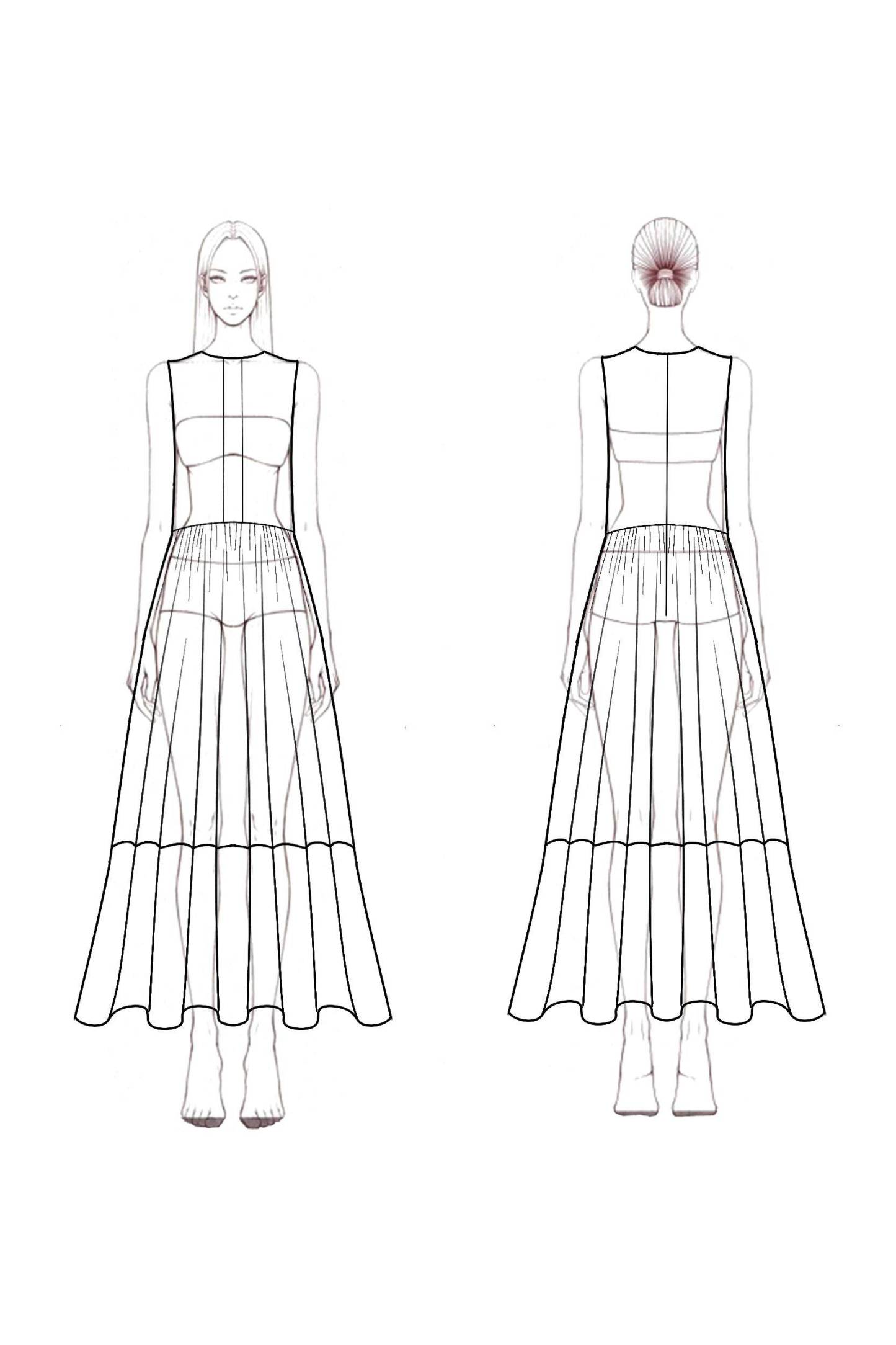 Casual Linen Dress Black White Colorblock Round Neck Sleeveless Maxi Dress