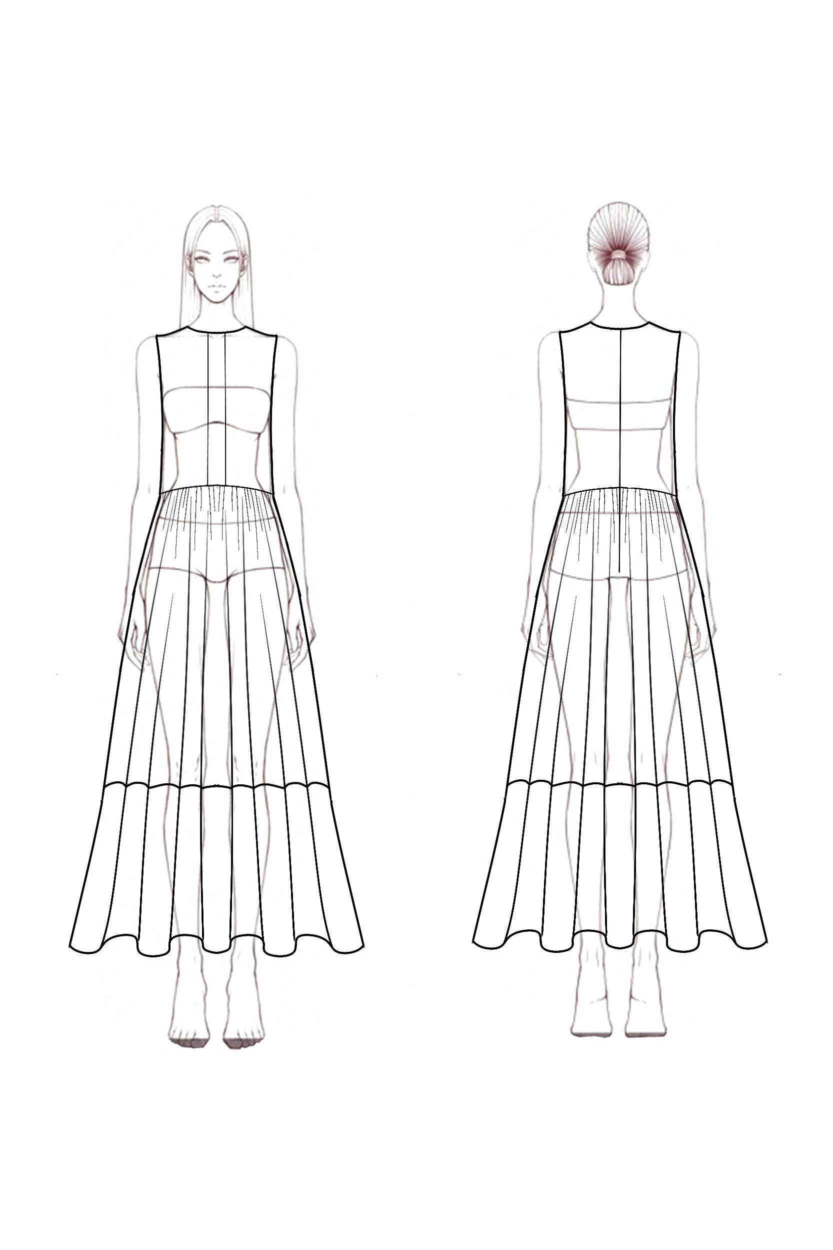 Casual Linen Dress Black White Colorblock Round Neck Sleeveless Maxi Dress