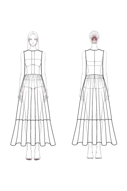 Casual Linen Dress Black White Colorblock Round Neck Sleeveless Maxi Dress