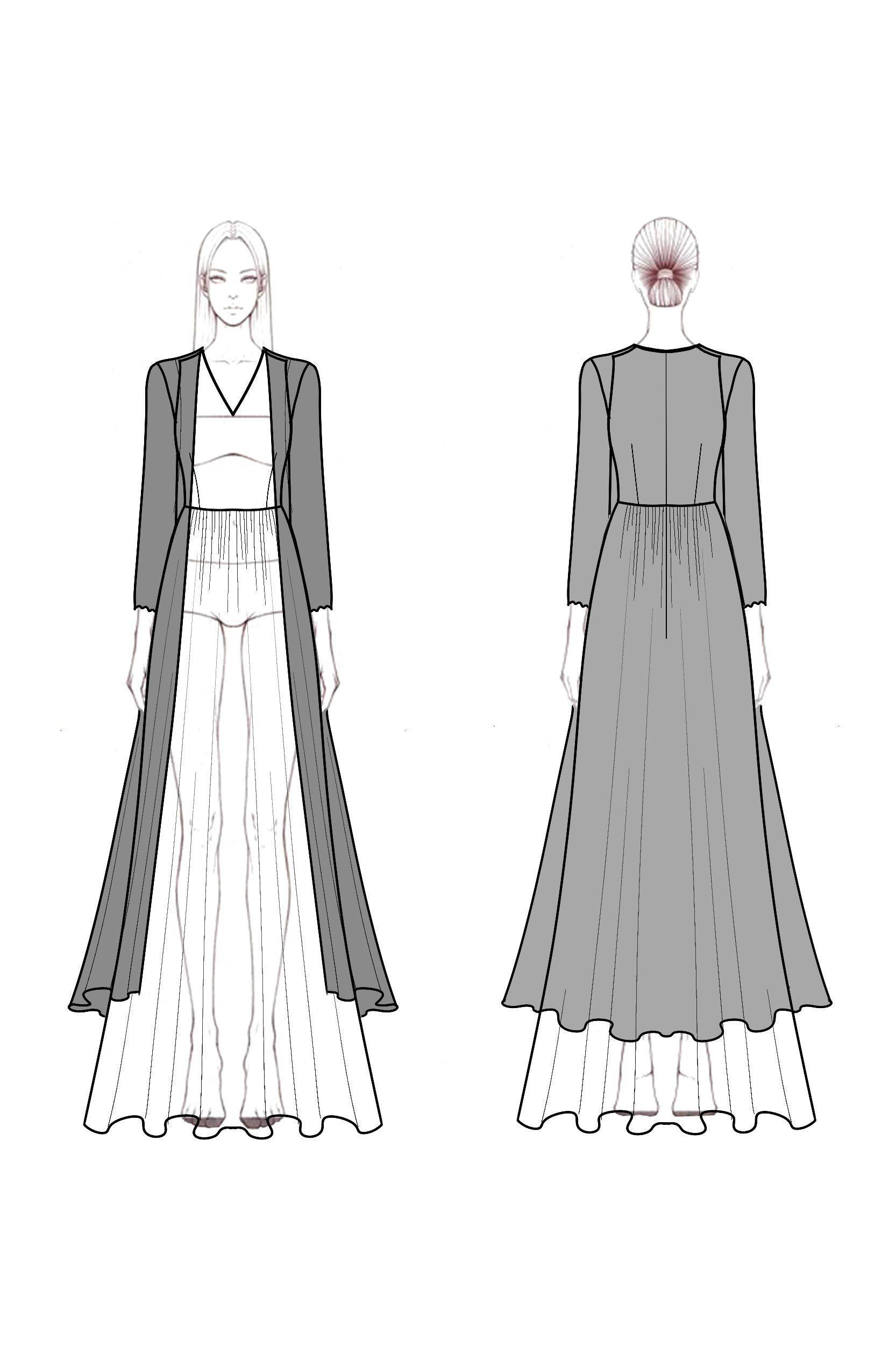 Vacation Lace Dress Set Long Sleeve Cardigan V-Neck Maxi Dress Set