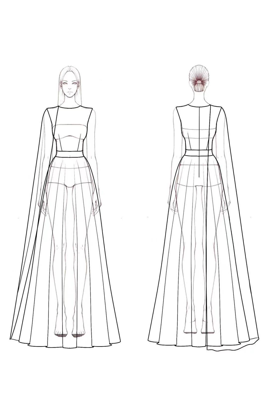 ​Evening Formal​ ​​Cape Dress Purple Crew Neck Belted Floor-Length Dress