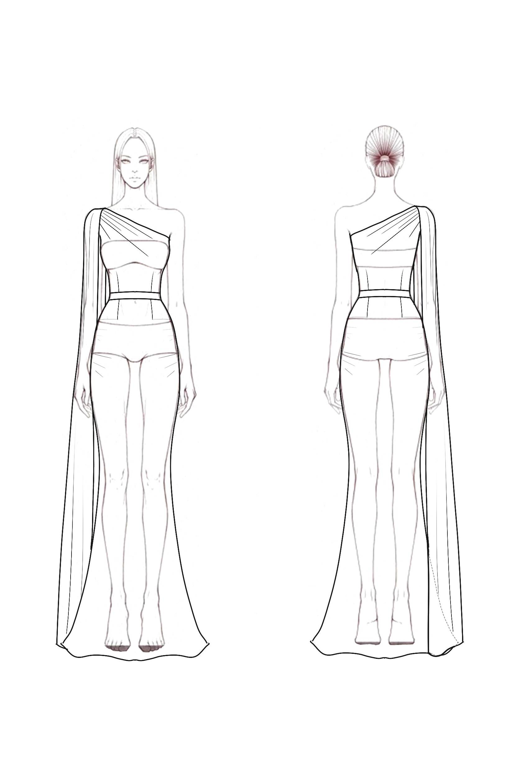 Formal ​Dress​​​ Red One Shoulder Belted Maxi Dress