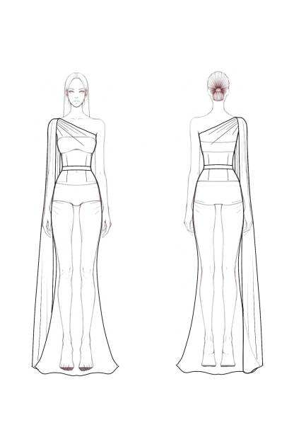 Formal ​Dress​​​ Red One Shoulder Belted Maxi Dress