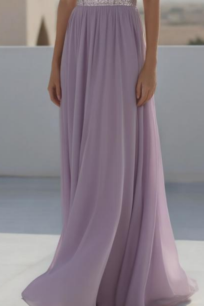 Evening Formal Dress​​ Purple One Shoulder Floor-Length Sequin Dress