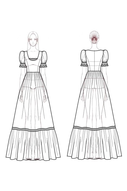 Bohemian Dress Orange U Neck Short Sleeve Maxi Dress