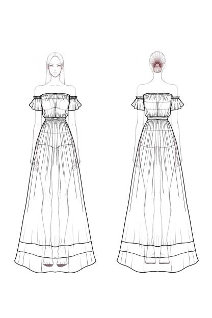 Bohemian Swing Dress Orange Off Shoulder Short Sleeve Maxi Dress