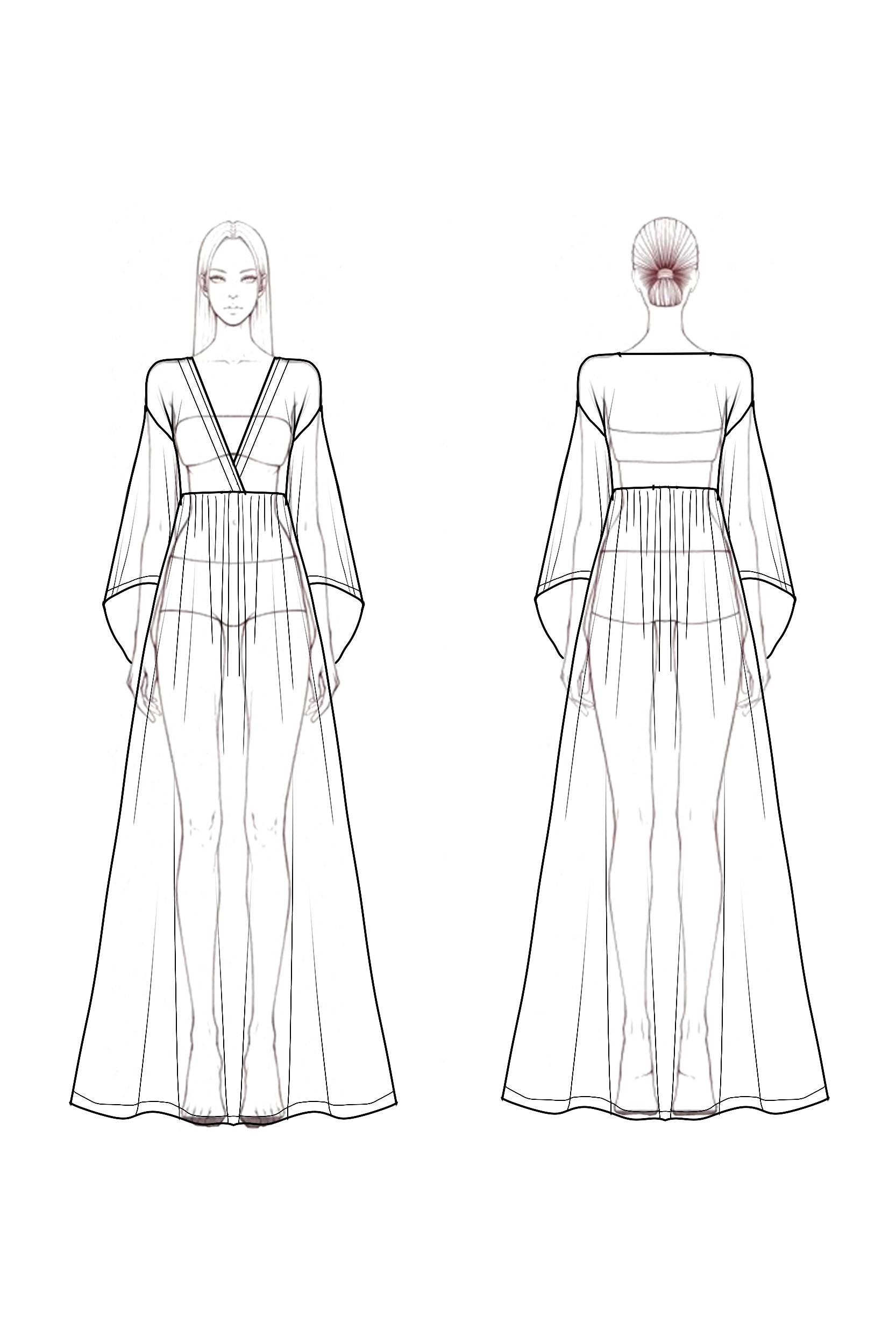 Bohemian Swing Dress White Deep V Colorblock Maxi Dress