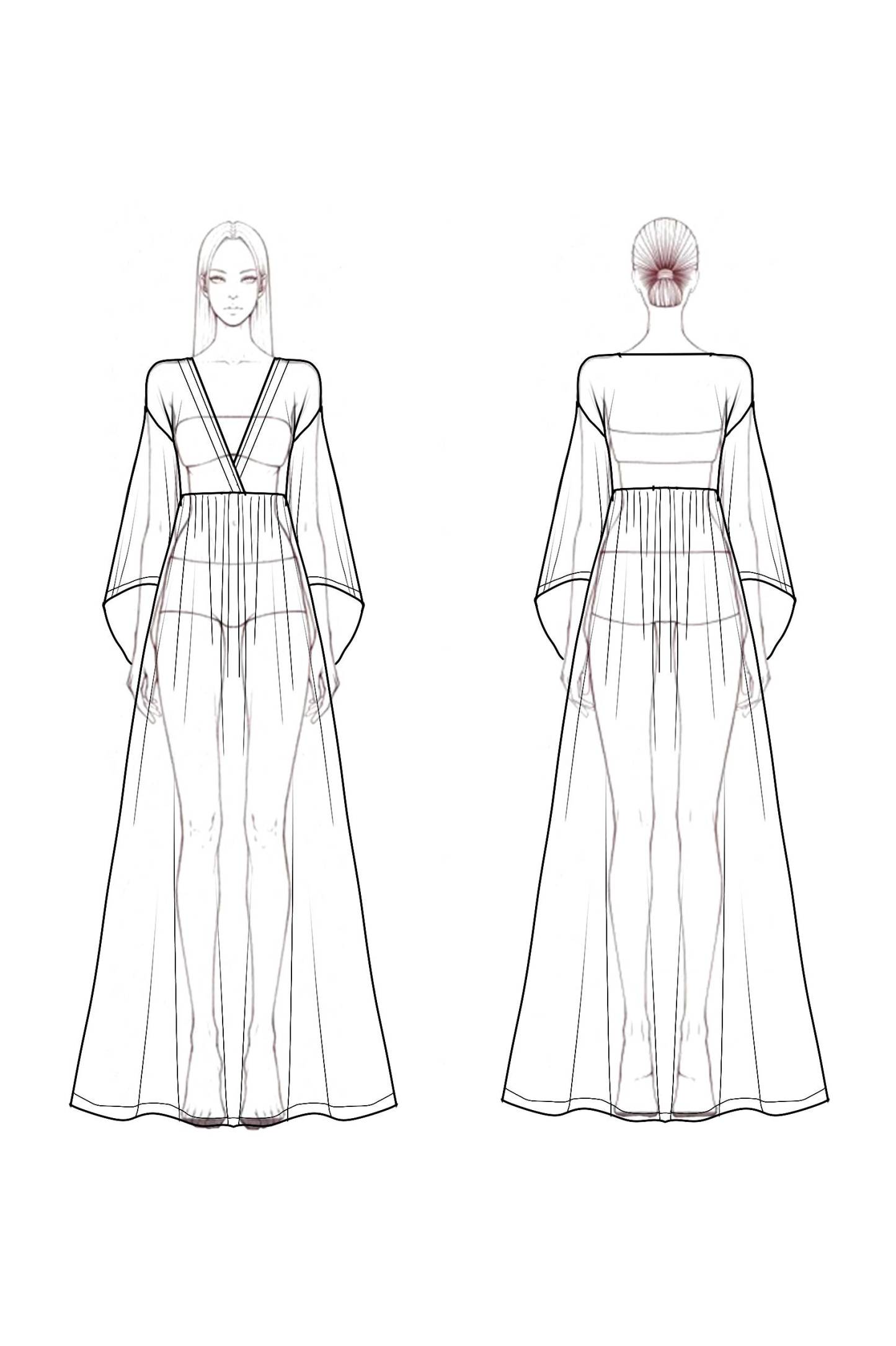 Bohemian Swing Dress White Deep V Colorblock Maxi Dress