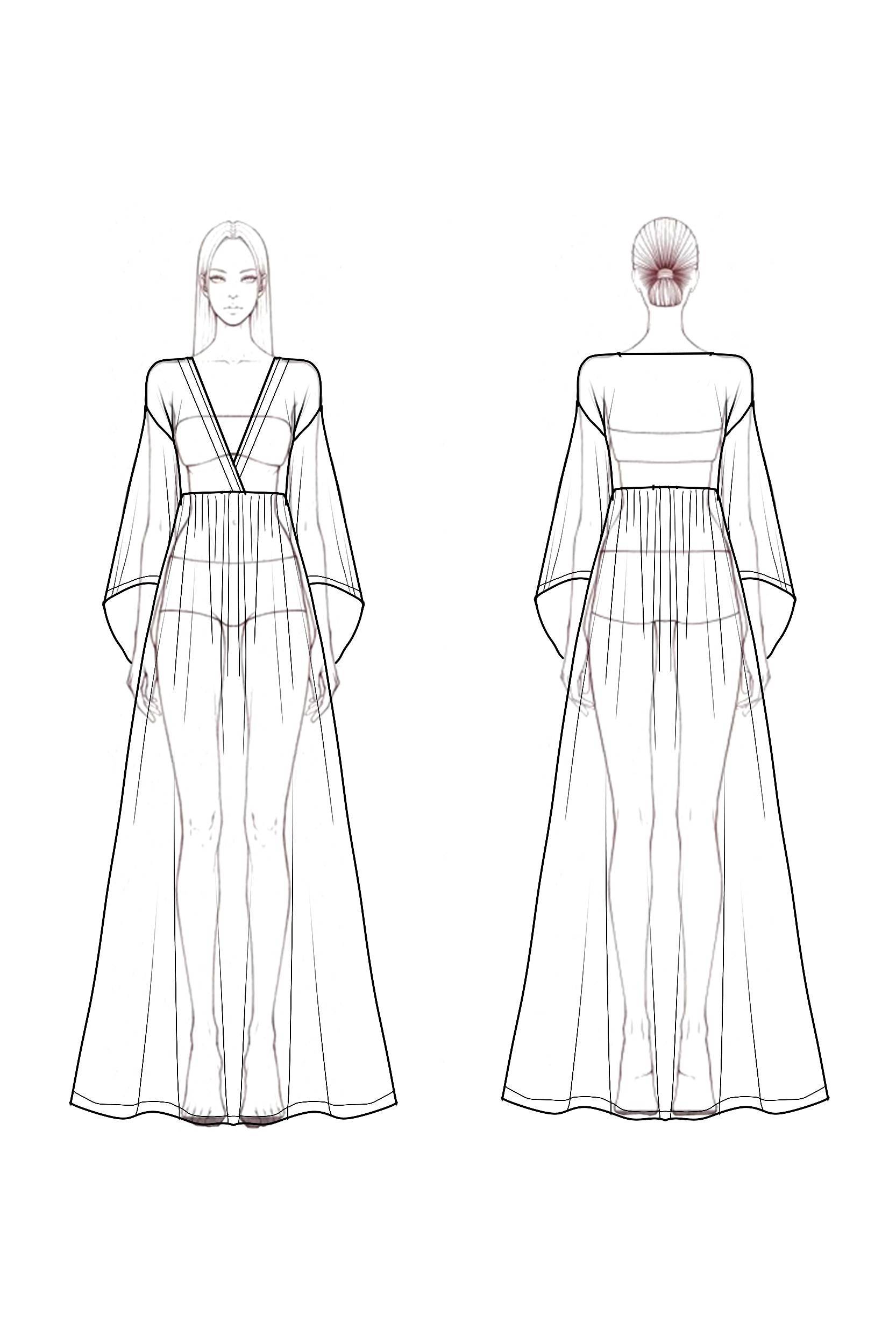 Bohemian Swing Dress White Deep V Colorblock Maxi Dress