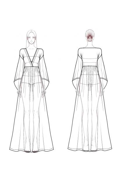 Bohemian Swing Dress White Deep V Colorblock Maxi Dress