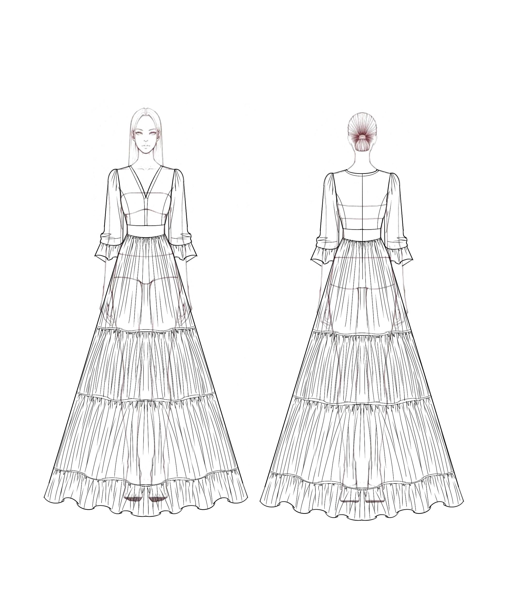 Bohemian Swing Dress White V Neck Ruched Maxi Dress