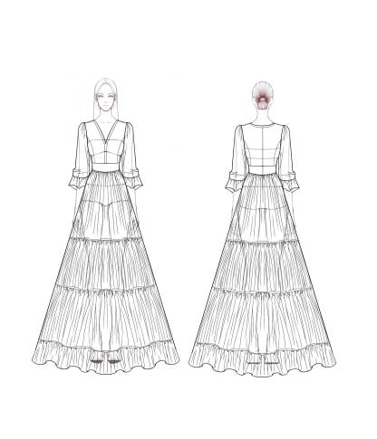 Bohemian Swing Dress White V Neck Ruched Maxi Dress