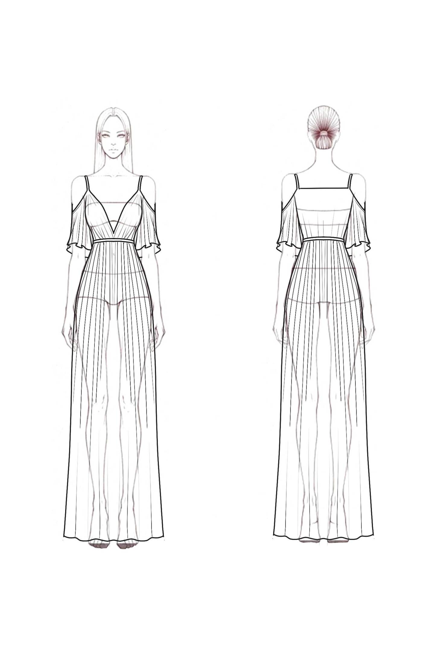 Bohemian Swing Dress White V Neck Cold Shoulder Maxi Dress