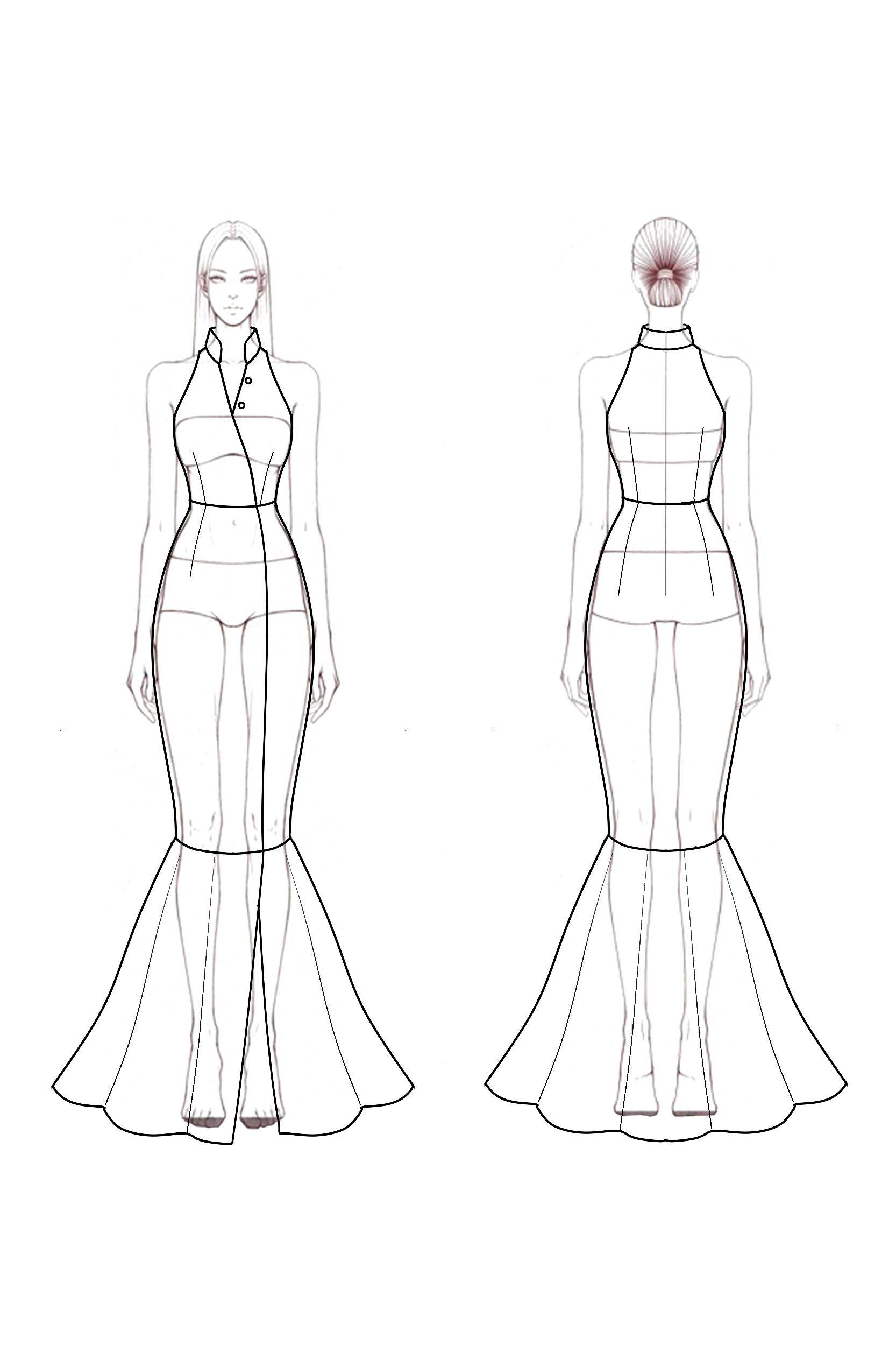 Evening Formal Trumpet Mermaid Dress​​ White V Neck Sheath Maxi Dress