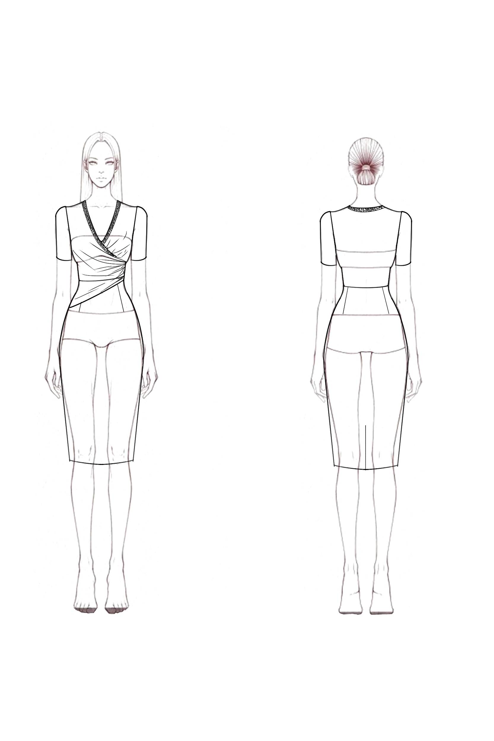 Cocktail ​Party ​​Wrap Dress Blue V Neck Knee Dress