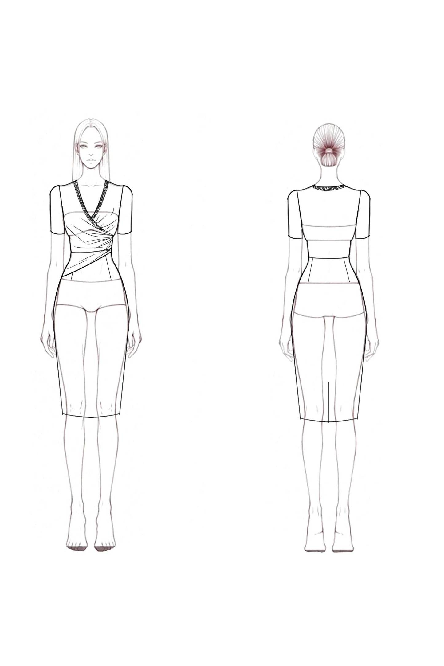 Cocktail ​Party ​​Wrap Dress Blue V Neck Knee Dress