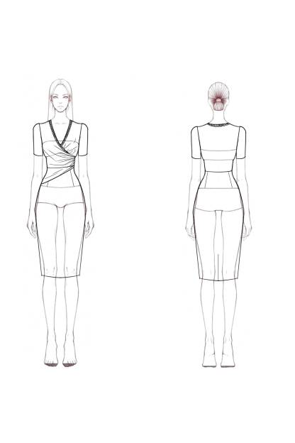 Cocktail ​Party ​​Wrap Dress Blue V Neck Knee Dress