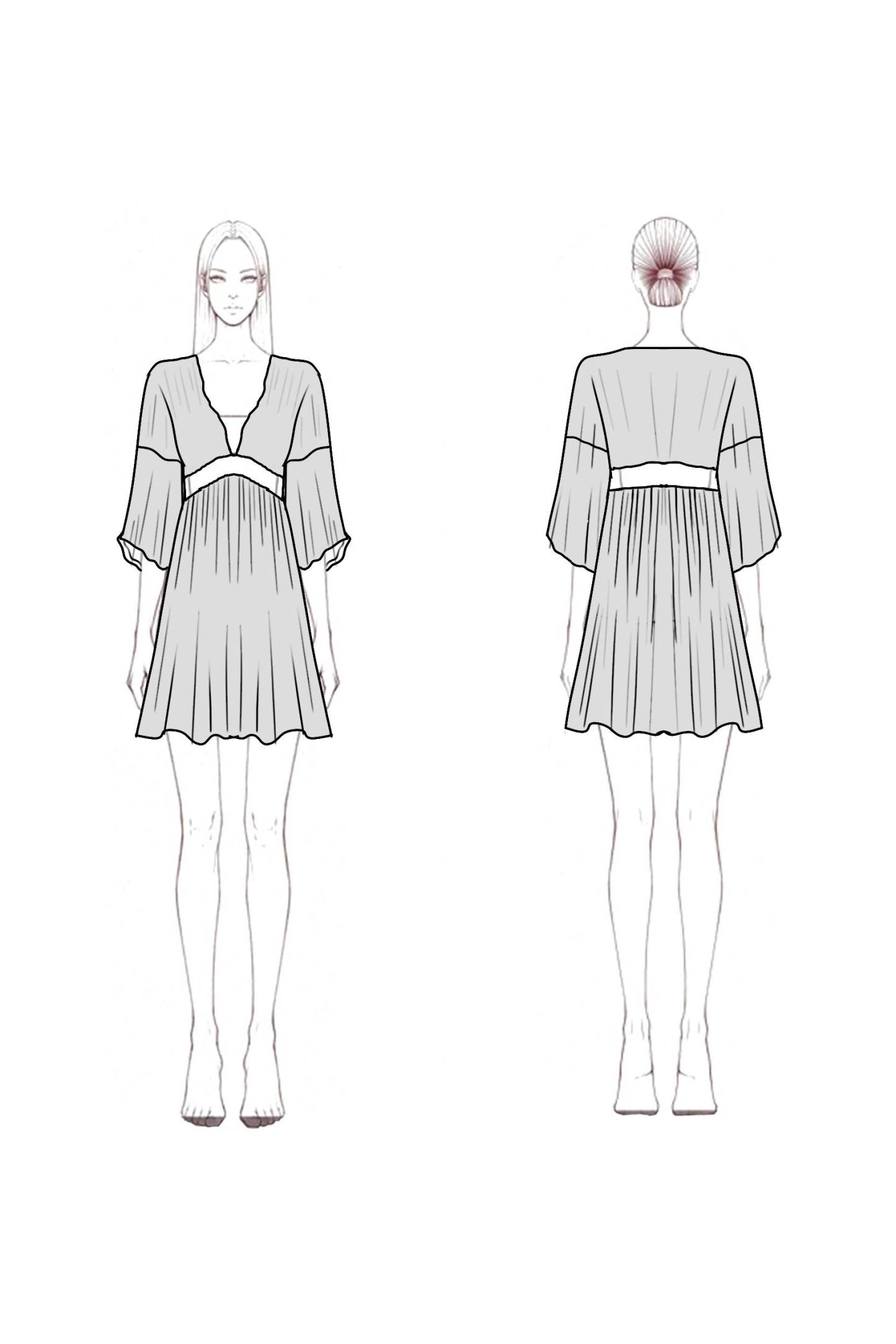 Bohemian Dress White Deep V Mini Dress