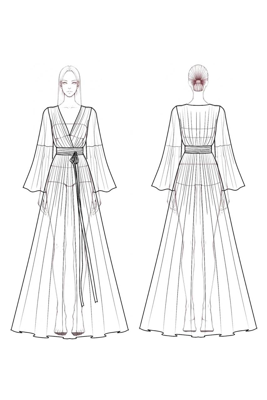 Bohemian Swing Dress Coffee V Neck Maxi Dress