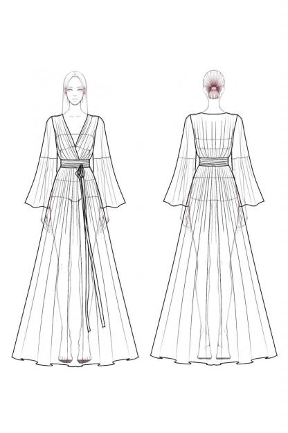 Bohemian Swing Dress Coffee V Neck Maxi Dress