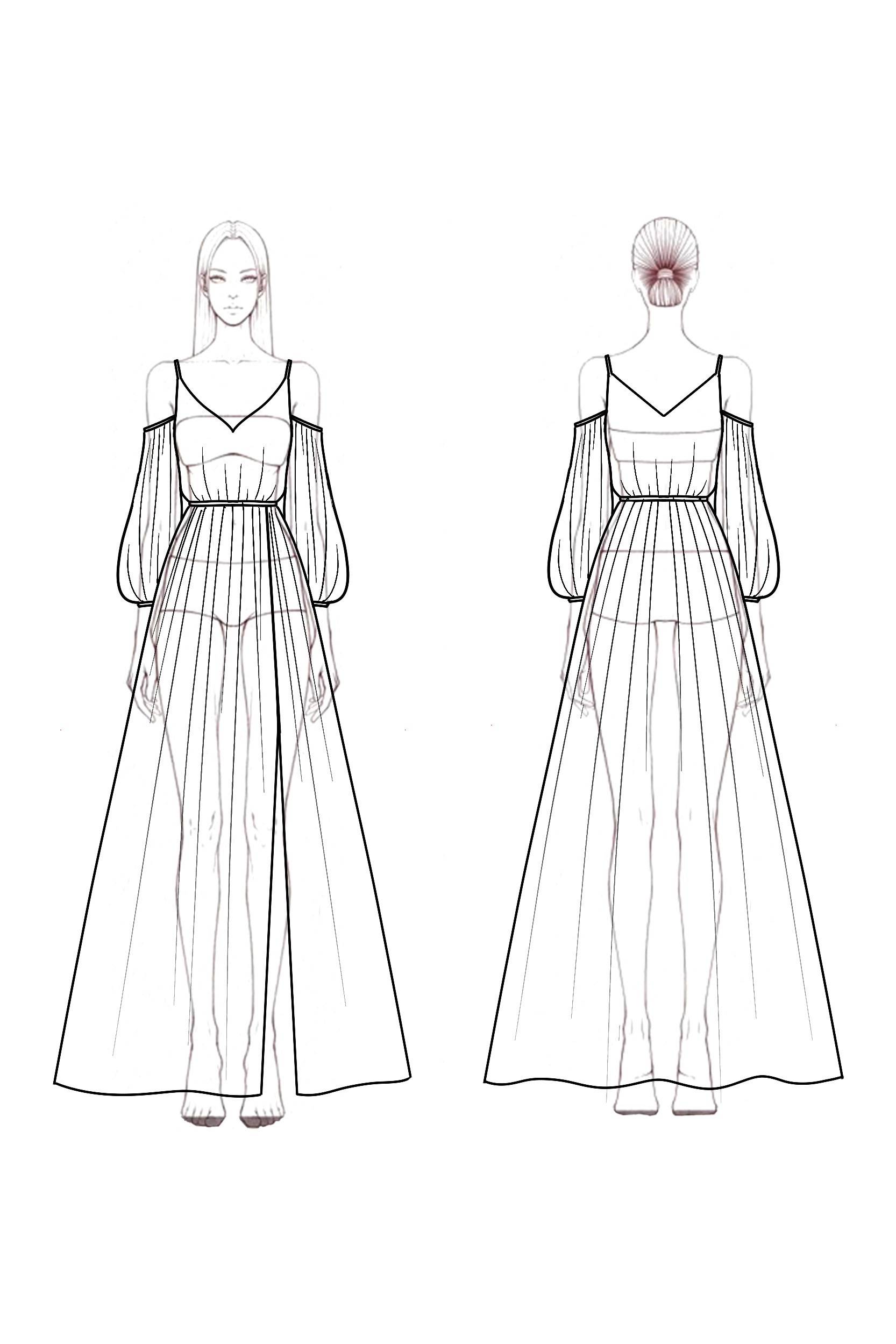 Bohemian Swing Dress White V Neck Slit Maxi Dress-chiclody