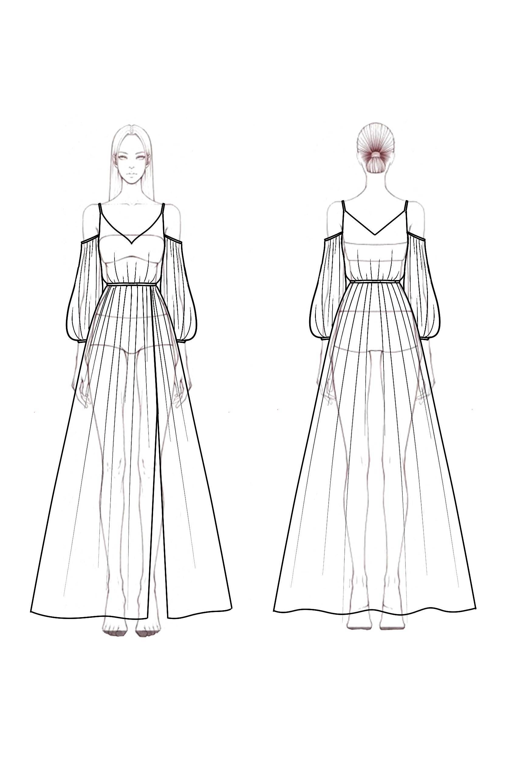 Bohemian Swing Dress White V Neck Slit Maxi Dress-chiclody