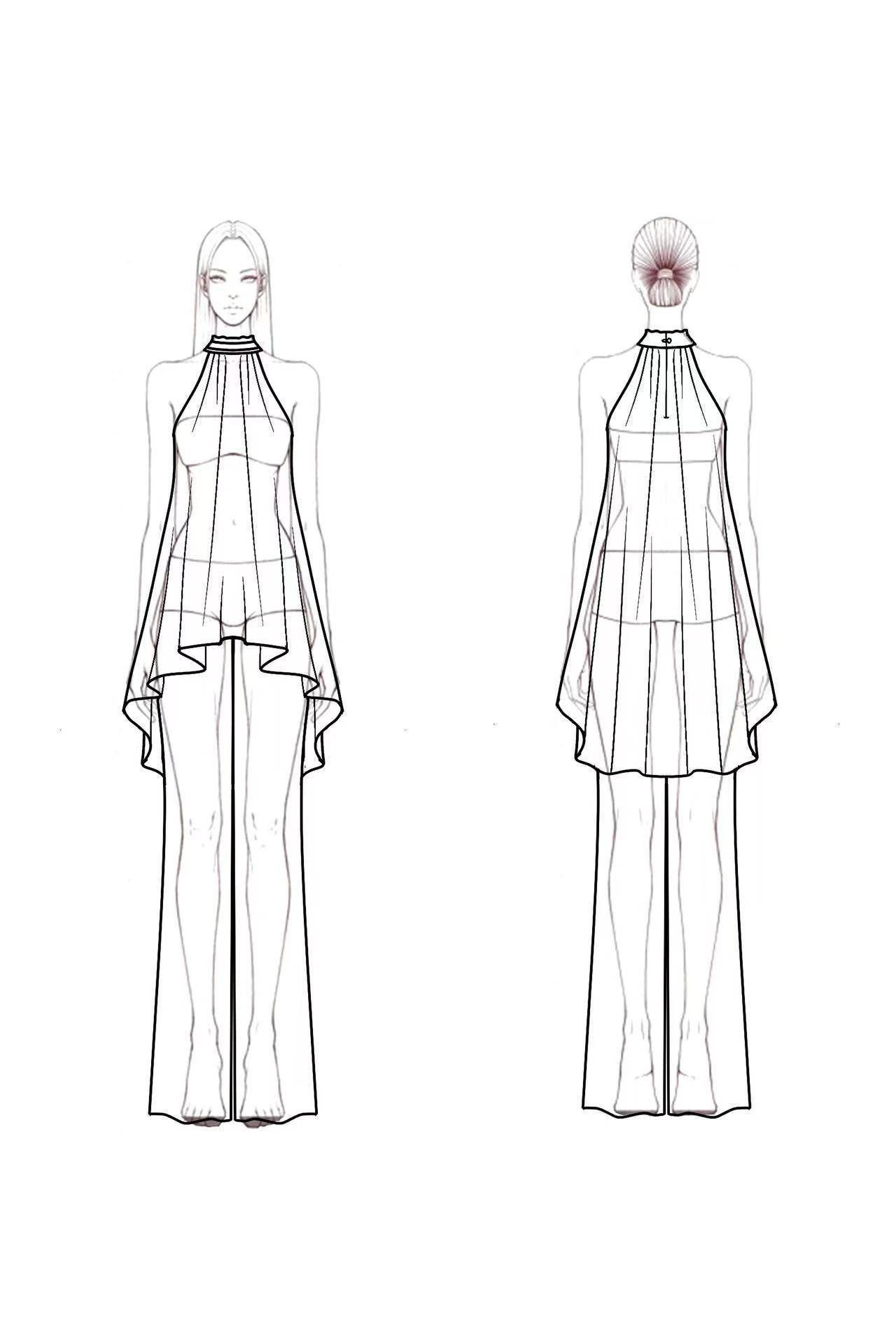 Casual Blouse Set Fuchsia Halter Neck Two-Piece Wide-Leg