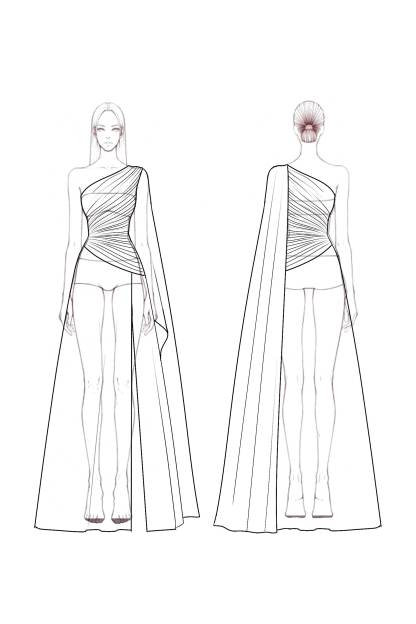 Evening Dress​ Pink One Shoulder Cape Slit Maxi Dress