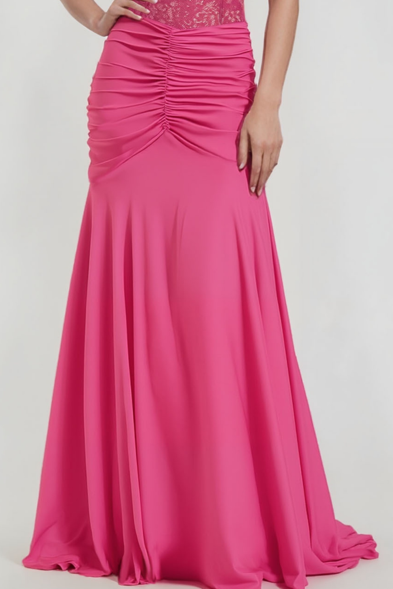 Party Going Out Dress Rose Lace Strapless Floor-Lenth Dress
