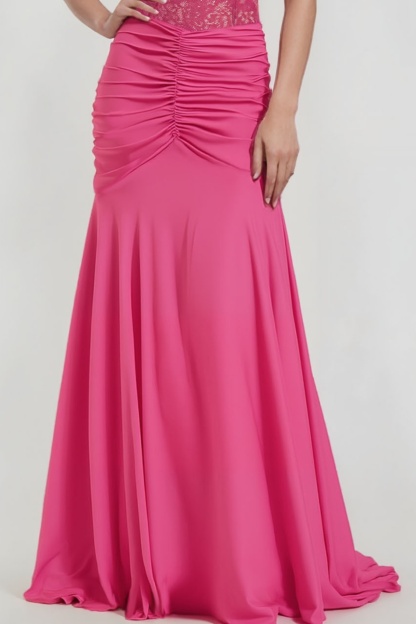 Party ​Going Out Dress​​ Rose Lace Strapless Floor-Lenth Dress