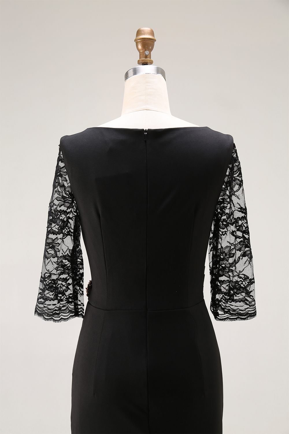 Party Mermaid Dress​​ Black Lace V Neck Midi Dress