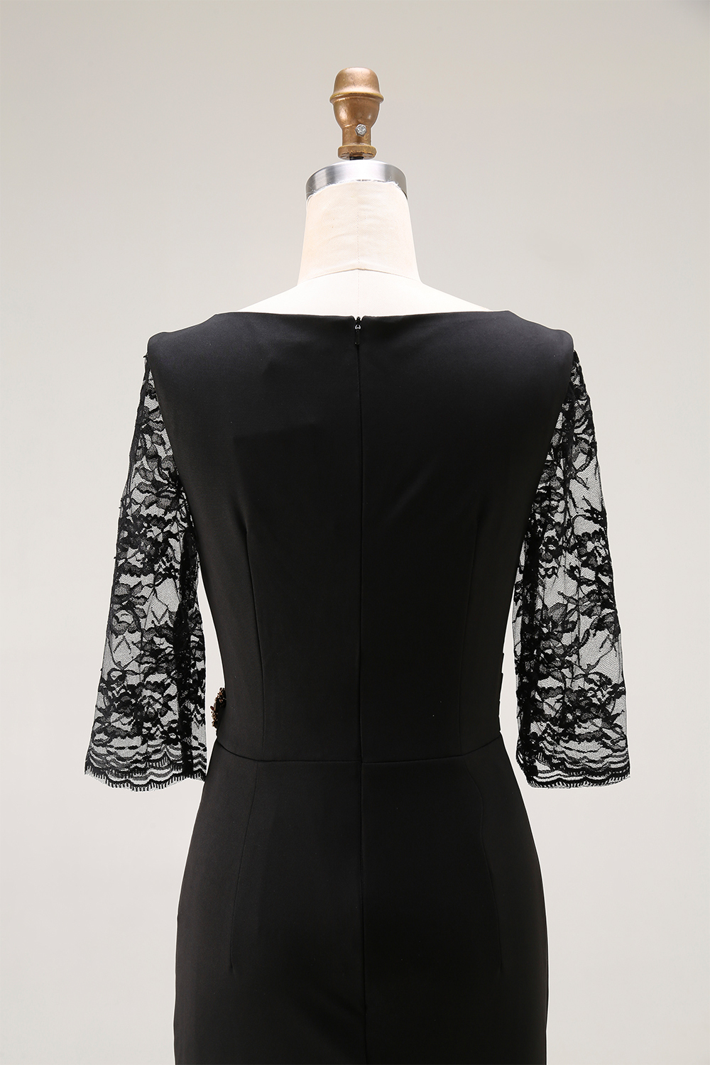 Party Mermaid Dress​​ Black Lace V Neck Midi Dress